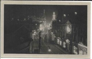 Antique Photo China 1920/30s Shanghai Night View Of The Bund