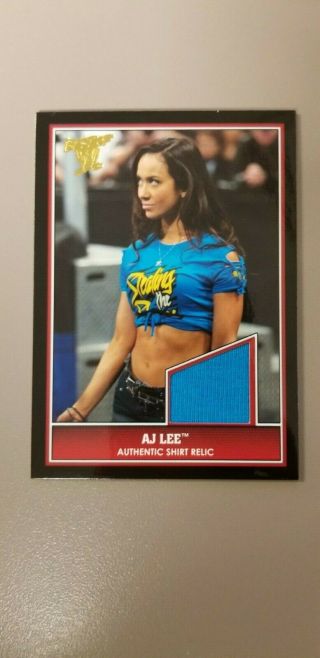 Aj Lee 2013 Topps Best Of Wwe Authentic Event Worn Shirt Relic Sp Rare