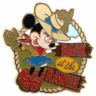 Disney Adventures By Disney Mickey Back Of The Ranch Pin Rare