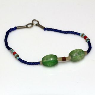 Ancient And Medieval Colored Beads Bracelet From 500 Bc To 1500 Ad