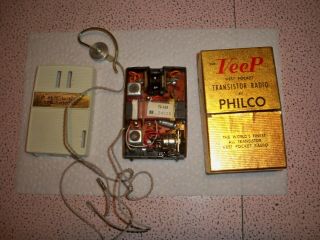 Philco Rare Transitor Radio T3 Veep Vest Pocket 1958 ? Box Ear