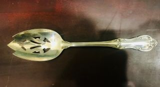 International Joan Of Arc Sterling Silver Pierced Table/serving Spoon 8 1/4 "