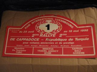 Rare Old 1998 Luxembourg Motor Car Rally Hard Plastic Car Id Plate