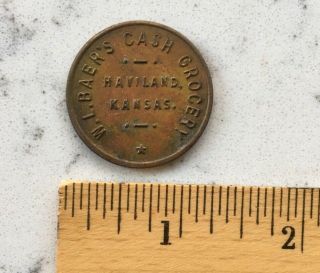 Antique Brass Trade Token Coin W.  L.  Baer 