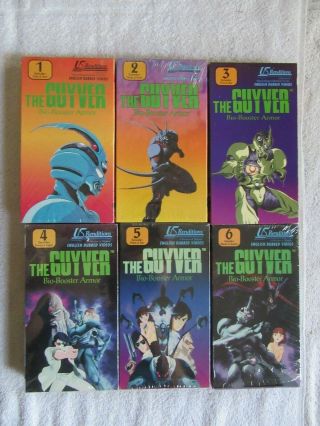 Rare Guyver Bio - Booster Armor Vhs Complete Run Of Volumes 1 - 6,  English Dubbed