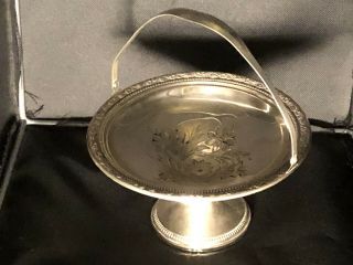 Antique Sterling Silver Candy Dish With Handle