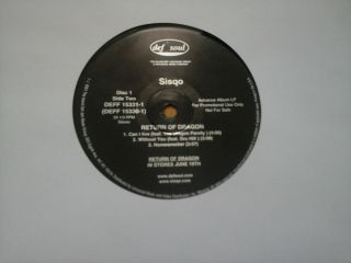 Sisqo - Return Of The Dragon Album Lp R&b Ultra Rare 12 " Vinyl