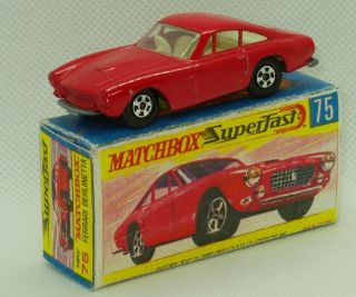 Rare Matchbox Lesney 75 Ferrari Berlinetta Superfast/box