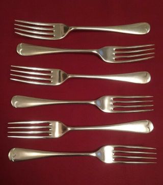 Set Of 6 Vintage Silver Plated Dinner Forks By Academy Plate C.  1930’s