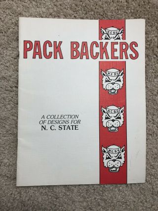Ncsu Pack Backers Cross Stitch Book Mega Rare North Carolina State Wolf Pack
