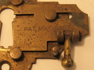 Extremely Rare Antique Locking Key Hole Cover Patented 1888 2