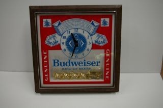 Vintage Budweiser Clydesdales Deluxe Label Sign Lighted Clock Light Rare