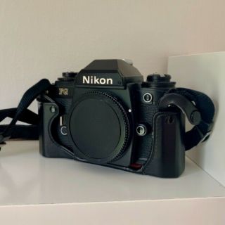Nikon Fg 35mm Slr Film Camera Body Only Rare Black Body Strap And Case