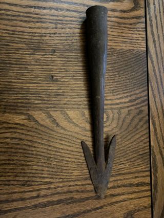 Antique Early Spear Point / Harpoon - Hand Forged Iron - Intricately Crafted