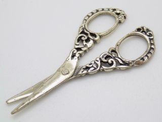 Vintage Solid Silver Italian Made Scissors Large Miniature Hallmarked Figurine 3