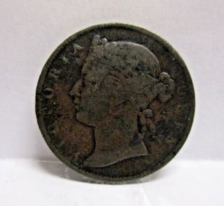 1883 Straits Settlement 1/2 Cent Coin Km 8 Rare