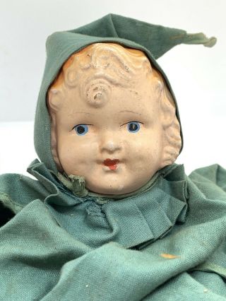 Vintage/antique Jester Composition Doll Marked “v” No Body