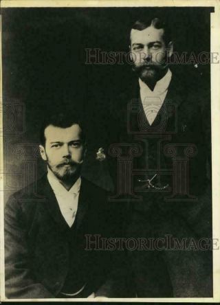 Rare Press Photo Russian Imperial Czar Nicholas Ii Russia Cousins King George V