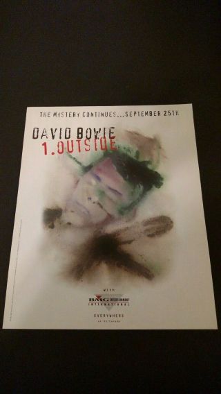 David Bowie 1.  Outside (1995) Rare Print Promo Poster Ad