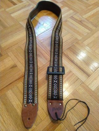 Gibson Usa Rare Vintage 60s/70s Woven Guitar Strap Made In Usa Les Paul