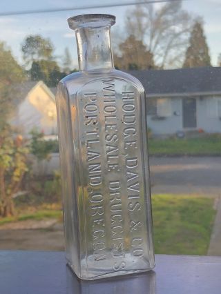 1800s Antique Hodge,  Davis & Co Druggists Portland Or Medicine Bottle