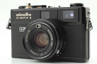Rare Black 【exc,  5】minolta Hi - Matic E Rangefinder Camera 40mm F/1.  7 From Japan