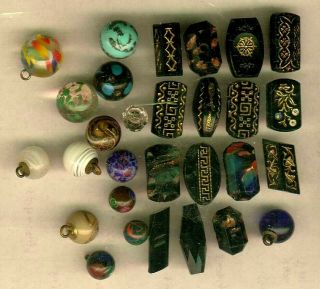 29 Mostly Victorian Spindle & Ball Glass Shape Buttons