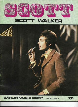 Ultra Rare 1968 Scott Walker " Scott " Songbook Sheet Music