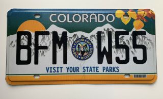 Colorado Visit Your State Parks Specialty License Plate Extremely Rare