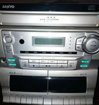 【rare】90s Sanyo Awm - 2100u Am/fm Radio/cd Player/cassette Recorder With Remote