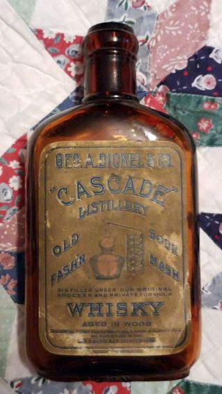 Rare Pre Prohibition George Dickle Bottle Whiskey Tennessee Cascade Distillery