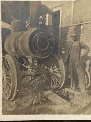 Antique Early 1900s Cabinet Card Photo Man W Heavy Machinery Railroad ?
