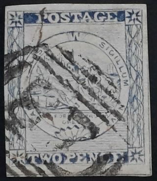 Rare 1850 Nsw Australia 2d Ultramarine Sydney View Stamp Plate 3 - Ulladulla