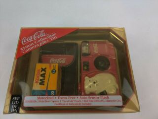 Very Rare Vintage Coca Cola 35mm Flash Camera Year 2000 With Tin,  Film,  And Case