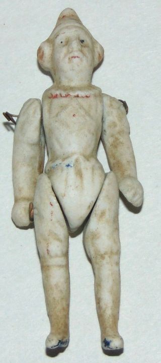 Antique Miniature Tiny Bisque Pulcinella Doll Clown
