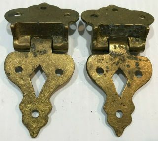 Ice Box Hinges Brass Fancy Brass Antiqued 3 1/2 