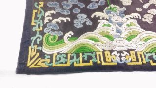 ANTIQUE LATE QING DYNASTY CHINESE SILK EMBROIDERED RANK BADGE 2
