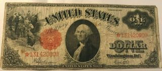 1917 Legal Tender $1.  00 Star Note Rare Large Size Red Seal
