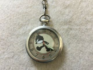 Rare Felix The Cat By Fossil Limited Edition Quartz Pocket Watch