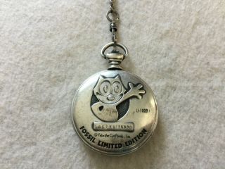Rare Felix the Cat by Fossil Limited Edition Quartz Pocket Watch 3