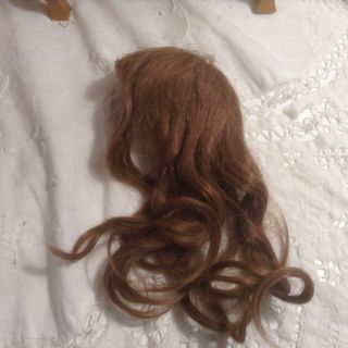10 - 1/2 " Vintage Medium Brown Human Hair Doll Wig