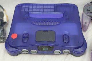 Nintendo 64 N64 Funtastic Bundle Rare Clear Atomic Purple Grape w/ Controllers 2