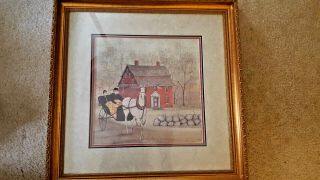 Framed Rare P.  Buckley Moss 1998 " Lovers Ride " Members Only Print Limited Number