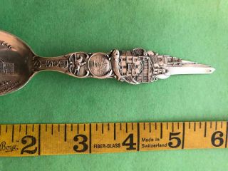 ANTIQUE STERLING SILVER SPOON.  925 STATE CAPITOL BOSTON MASSACHUSETTS 24 GRAMS 3