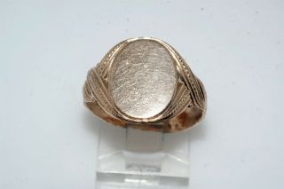 Antique Gold Filled Initial Signet Ring Sz 8.  5