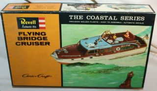 Rare 1964 Revell Chris Craft Flying Bridge Cruiser Boat Model Kit H - 302:100 Nmib