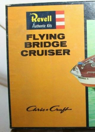 RARE 1964 Revell CHRIS CRAFT FLYING BRIDGE CRUISER Boat Model Kit H - 302:100 NMIB 3
