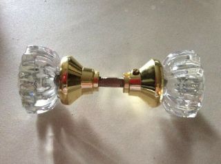 Vintage/antique 12 Point Glass Door Knobs With Shaft