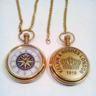 Vintage Antique Brass Pocket Watch Nautical Clock Antique Gift