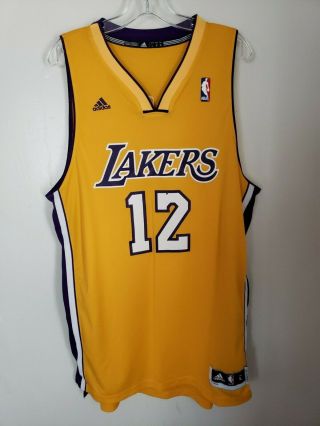 Rare Adidas Nba Los Angeles La Lakers Shannon Brown 12 Gold Jersey Mens L Kobe
